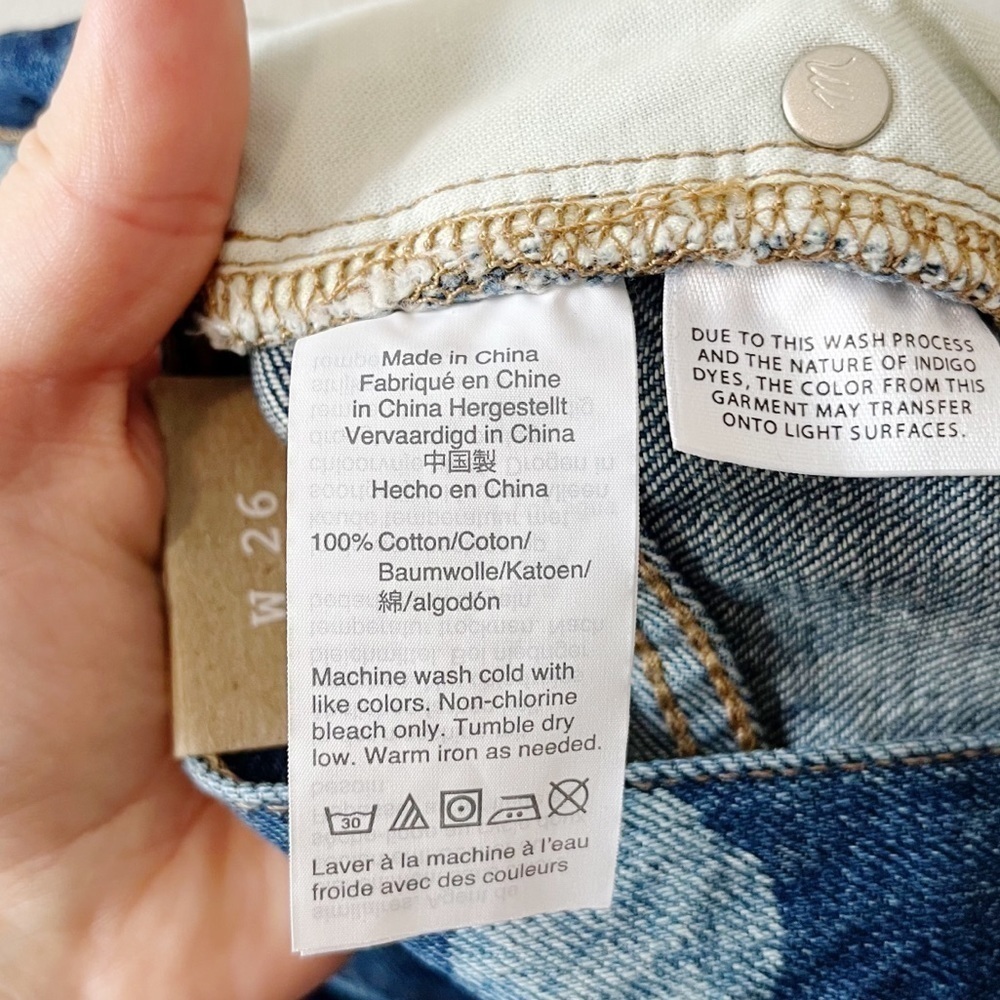 Madewell NWT The Perfect Vintage Jean Short: Polka Dot Edition Size 26 Highrise - Picture 15 of 16